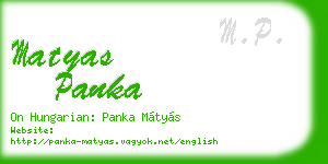 matyas panka business card